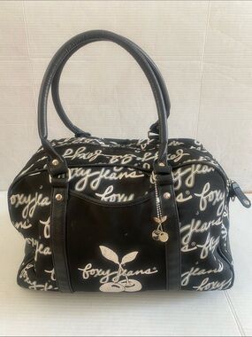 FOXY JEANS Weekender Tote Bag with Black & White logo inside red cherry logo